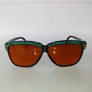 NWT Vintage 90's Lady Fashion Designer Sunglasses (Black/Green)